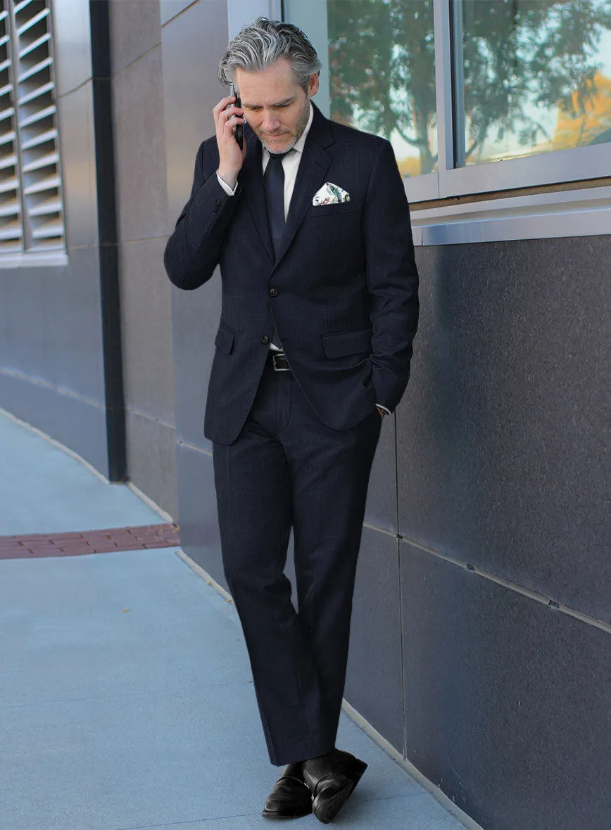 Scabal Xuito Checks Blue Wool Suit