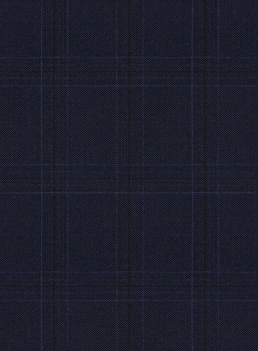 Scabal Xuito Checks Blue Wool Suit