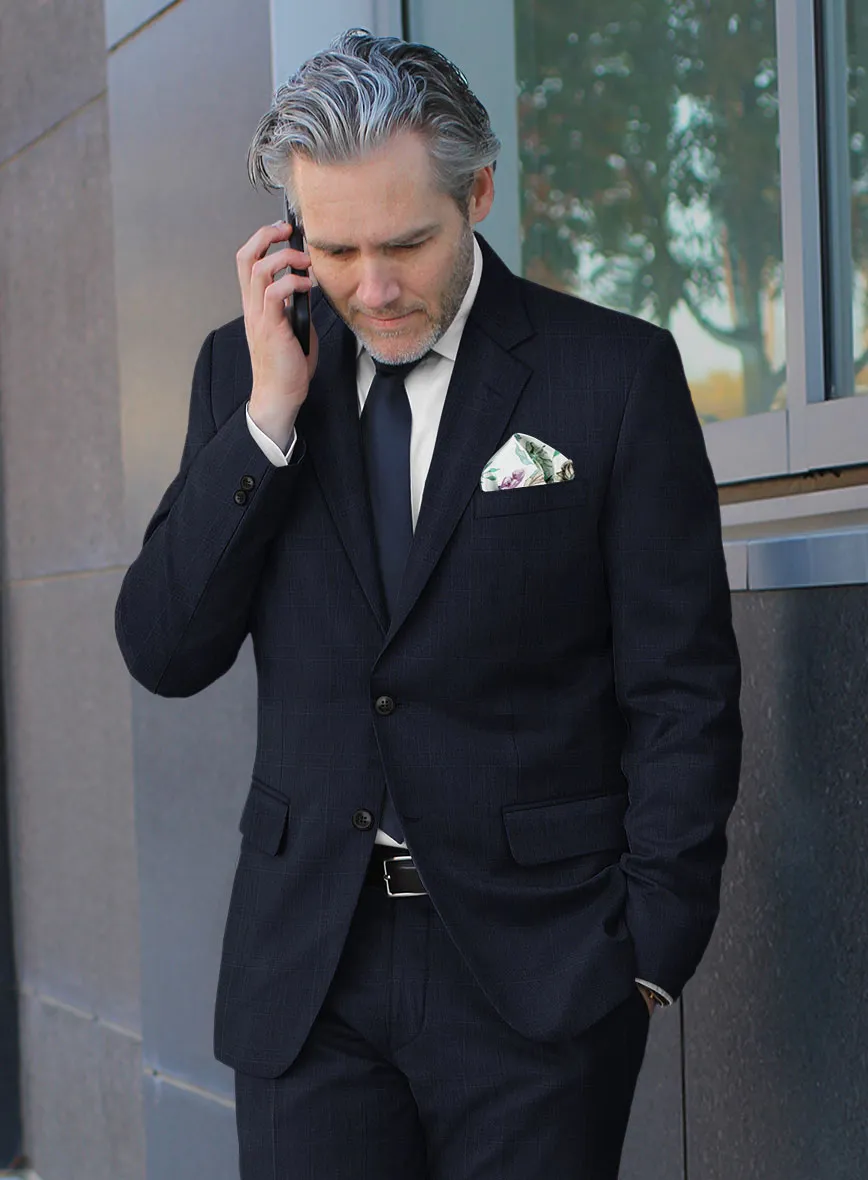 Scabal Xuito Checks Blue Wool Suit