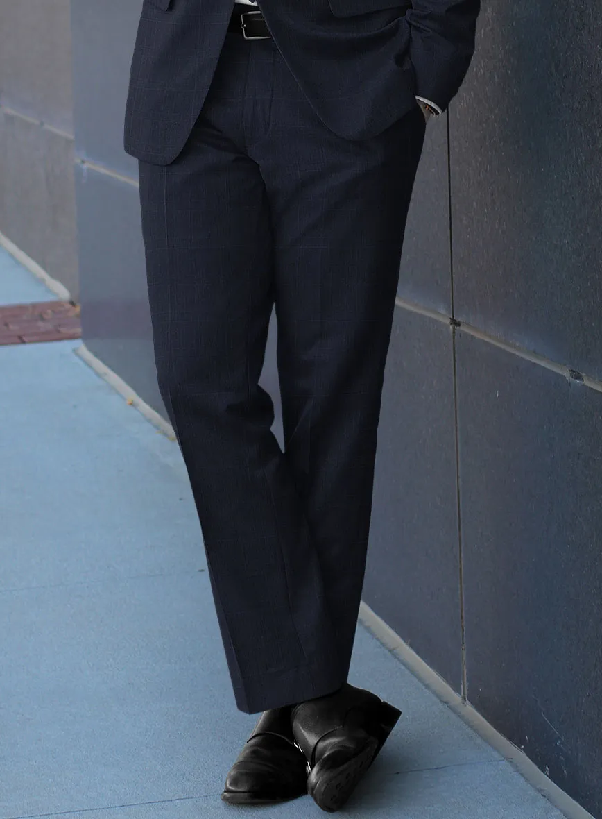 Scabal Xuito Checks Blue Wool Suit